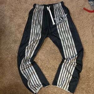 Black and White Striped Men's Pants